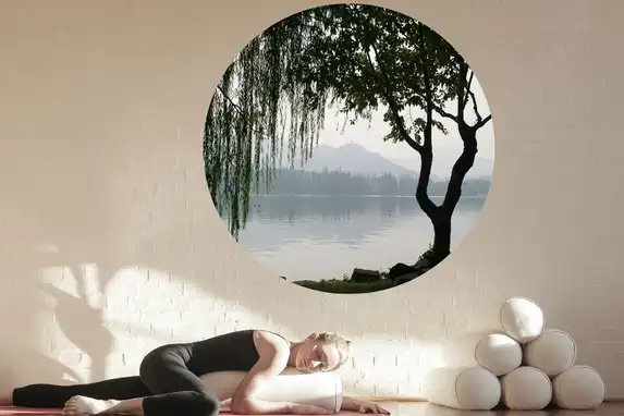 Muursticker wandcircel is erg populair, selecteer na uploaden of beeldbankkeuze vierkant formaat en kies dan de cirkelvorm.