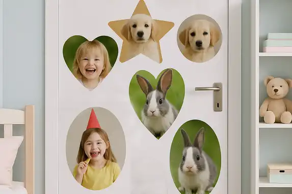 Upload je foto en selecteer een vierkante maat en kies dan je vorm om deze uit te snijden.