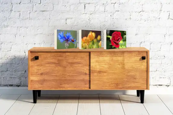 Houten fotoblokken in fotoserie, prachtig in ieder interieur.