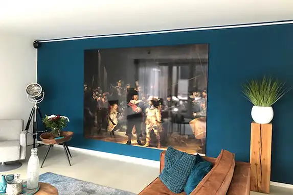 De Nachtwacht Rembrandt van Rijn op plexiglas geprint.