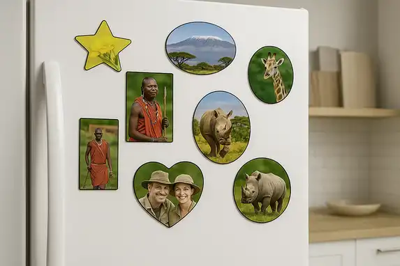 Koelkaststicker, bijvoorbeeld als leuke herinnering aan een Safari trip naar Kenya!